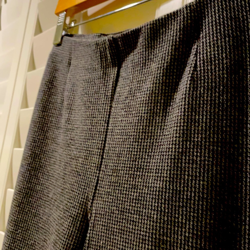 J.Jill gray ponte slim leg knit micro houndstooth pants, Size MP